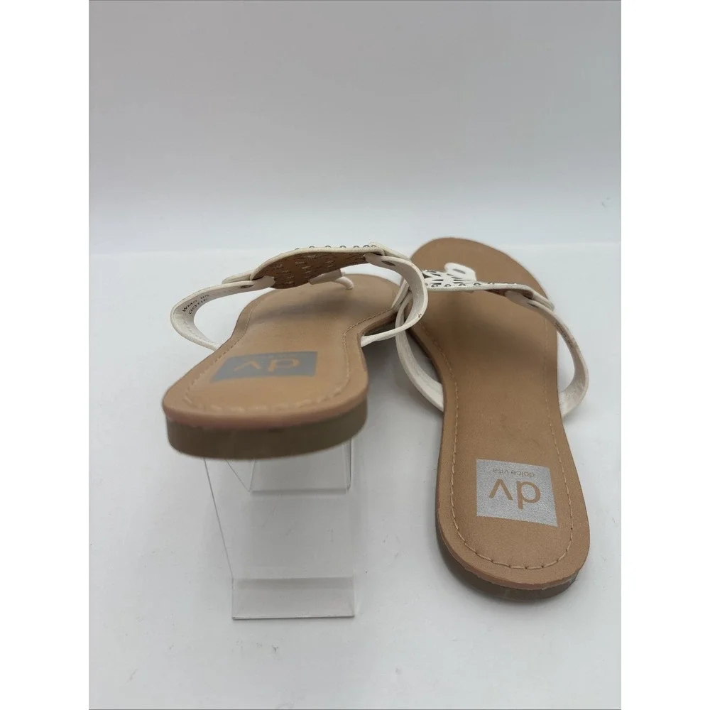 DV Dolce Vita Women's Jalisca Medallion Thong Sandal Size 8.5White Faux Leather